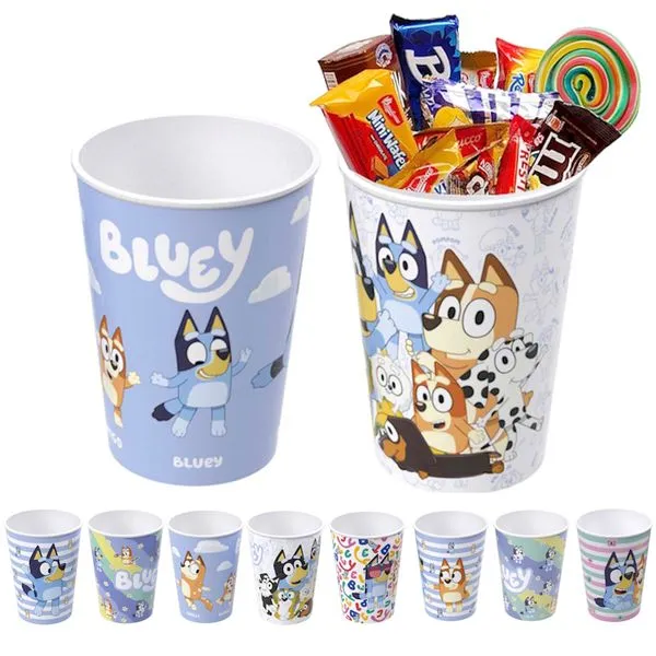 Kit 30 Copos p/ Doces Festa Infantil Aniversário Sacola Surpresa Páscoa Bluey e Bingo