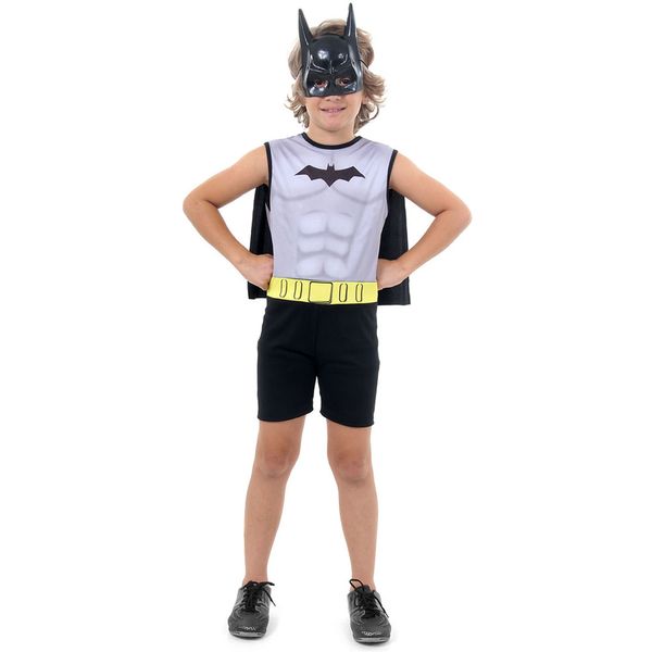 Fantasia Infantil - DC Comics - Batman - Macacão com Capa e Máscara - Sulamericana - M Fantasia Infantil - DC Comics - Batman - Macacão com Capa e Máscara - Sulamericana - G