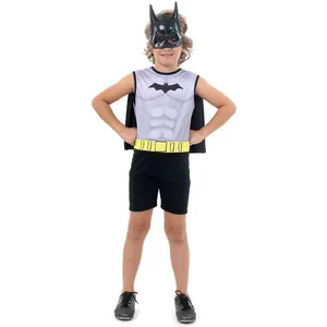 Fantasia Infantil - DC Comics - Batman - Macacão com Capa e Máscara - Sulamericana - M Fantasia Infantil - DC Comics - Batman - Macacão com Capa e Máscara - Sulamericana - G