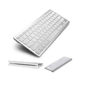 Mini Teclado Bluetooth Sem Fio para Tablet e Celular Prata