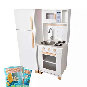 Kit Mini Cozinha Infantil com Geladeira Branco