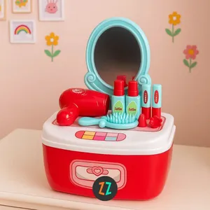 Maleta Infantil de Brinquedo Faz de Conta - 4 Temas: Dentista, Cozinha, Fashion e Ferramentas - Educativo e Interativo Vermelho