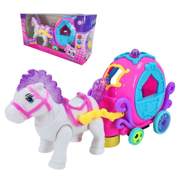 Carruagem Encantada Infantil Com Luzes, Música e Movimento Automático - Pica Pau