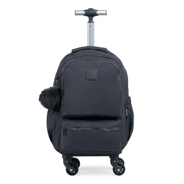 Mochila Escolar Feminina de 4 Rodinhas Pop Fun II Cinza U / Cinza