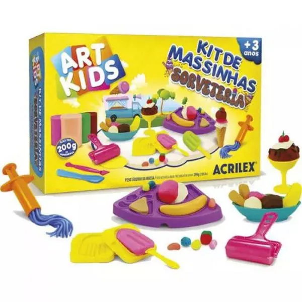 KIT DE MASSINHA ART KIDS SORVETERIA 200G - ACRILEX