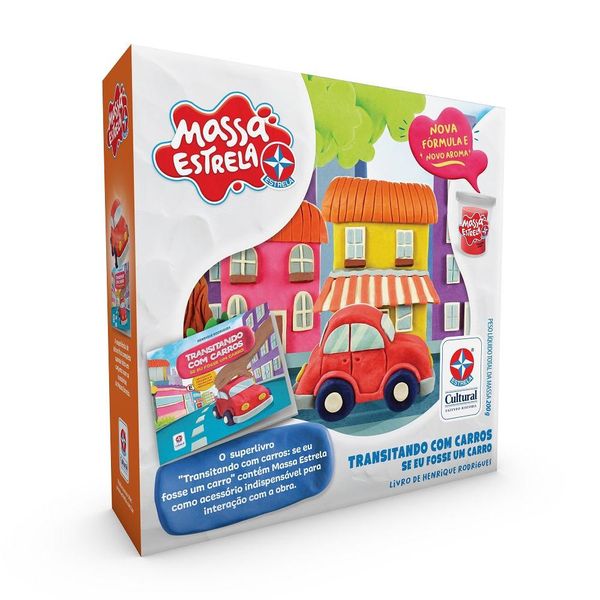 Kit Estrela Massa E Livro Transitando Com Carros Original 1magnus