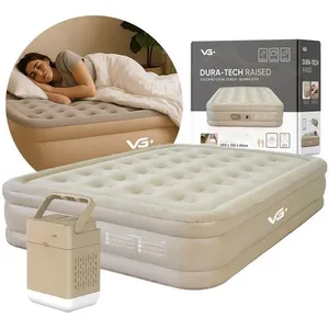 Colchão Inflável Casal Queen Dura Tech Elevado com Bomba Lítio USB VG Plus Bege