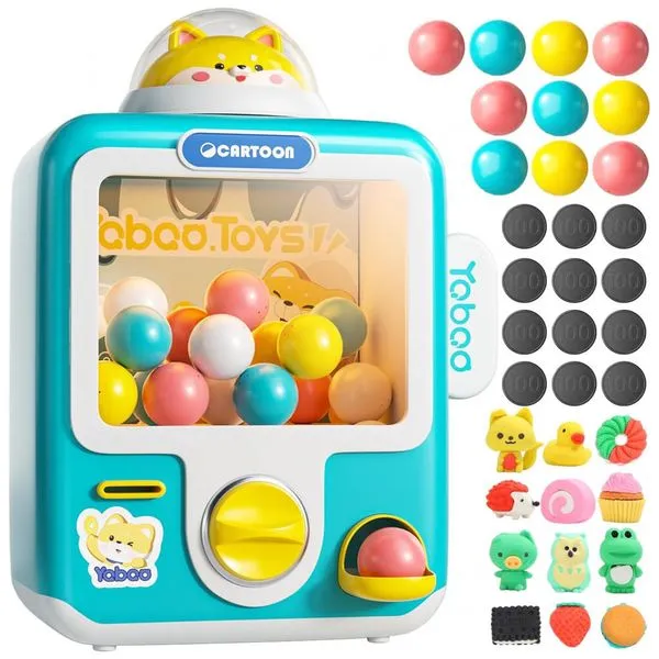 Máquina de Garra Azul Skirfy – Mini Arcade Infantil com 12 Brinquedos, Ovos-Surpresa, Luzes e Música