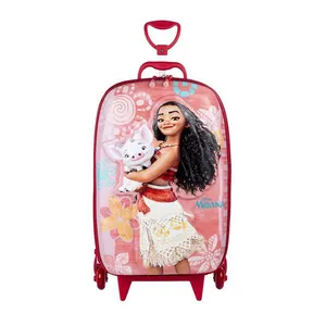 Mochila de Rodinhas 3D Maxtoy Princesa Moana Vermelho Único