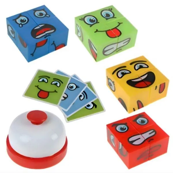 Jogo Cara Careta Face Change Expressão Cartas Quebra Cabeça Art Brink