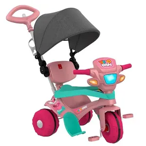 Velotrol com Capota Passeio e Pedal Bandeirante Rosa