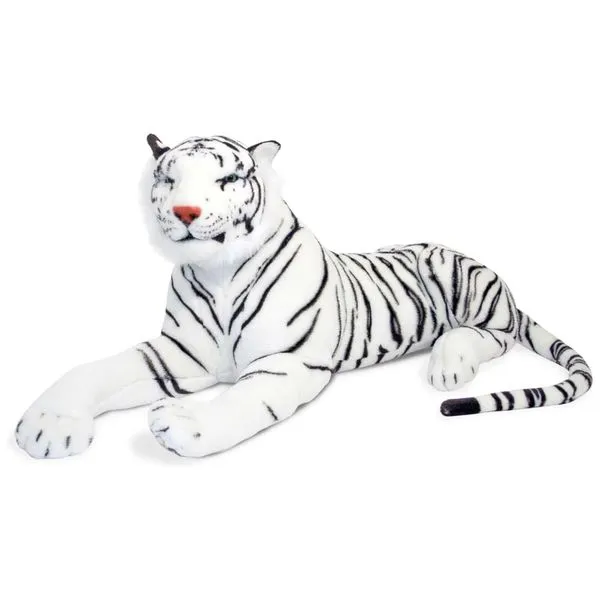 Pelúcia Tigre Branco 1,5 Metro de Comprimento com Design Realista para Crianças Acima de 3 Anos, Melissa & Doug