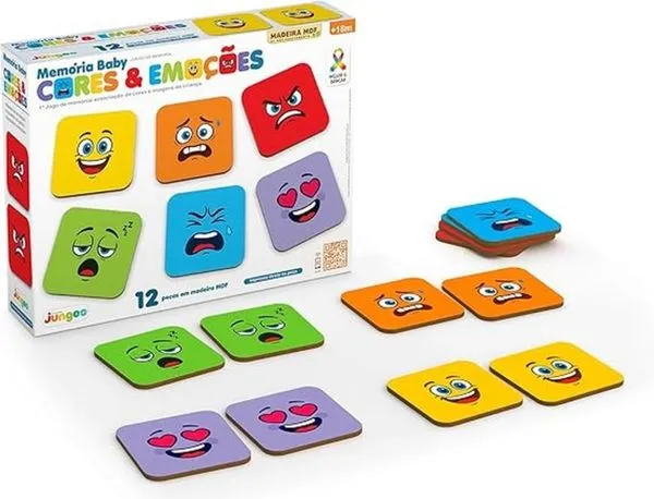 Jogo da Memória Baby 12 peças Cores e Emoções Junges - 770