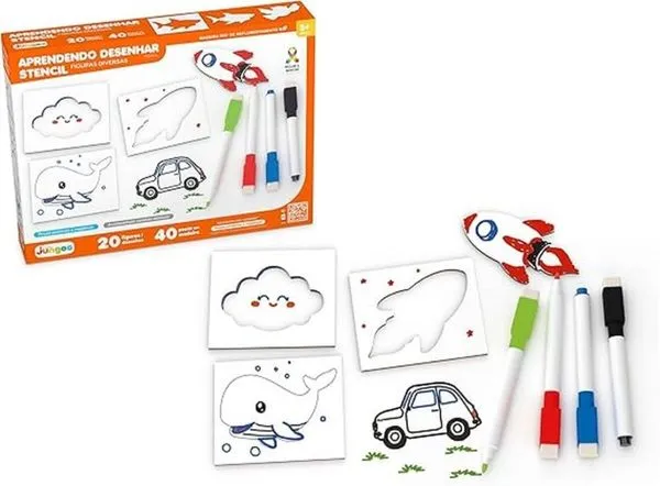 Stencil Aprendendo Desenhar Infantil Junges - 371
