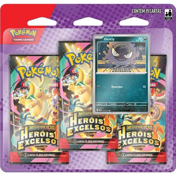 Pokémon TCG Triplo Herois Excelsos Gastly Copag