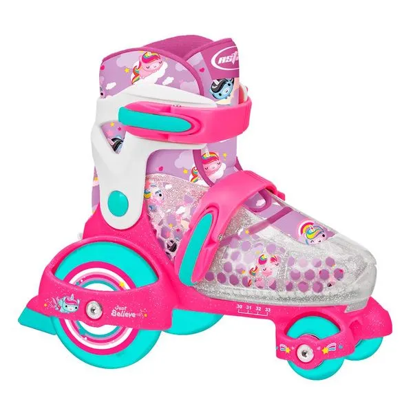 Patins Roller - Jr Unicórnio - 30 a 33 - Astro Toys - Rosa