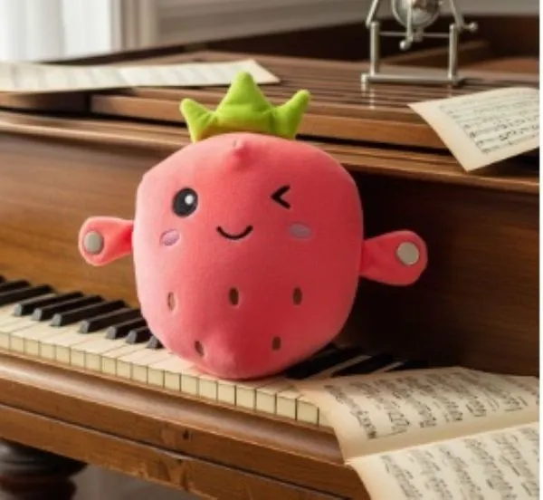 Pelúcia Metrônomo Interativa Frutas Música Por Indução VERMELHO