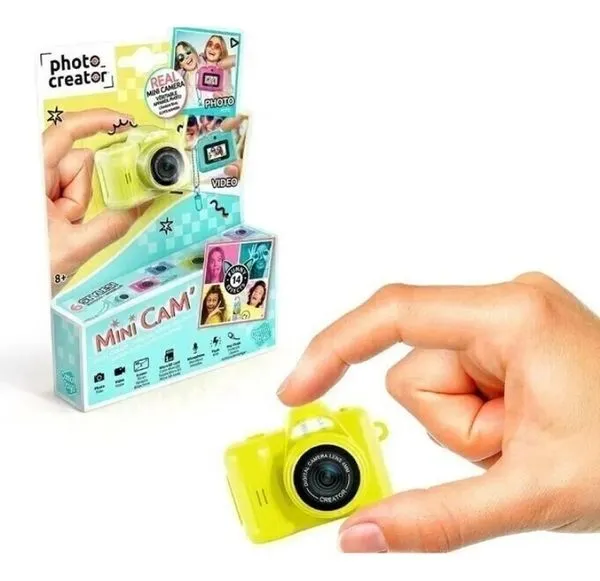 Photo Creator Mini Camera Digital Amarelo - Tire fotos, Grave vídeos - 14 Efeitos – Fun