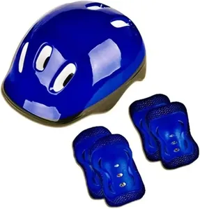 Kit Capacete com Joelheiras e Cotoveleiras Preto/azul - Fenix