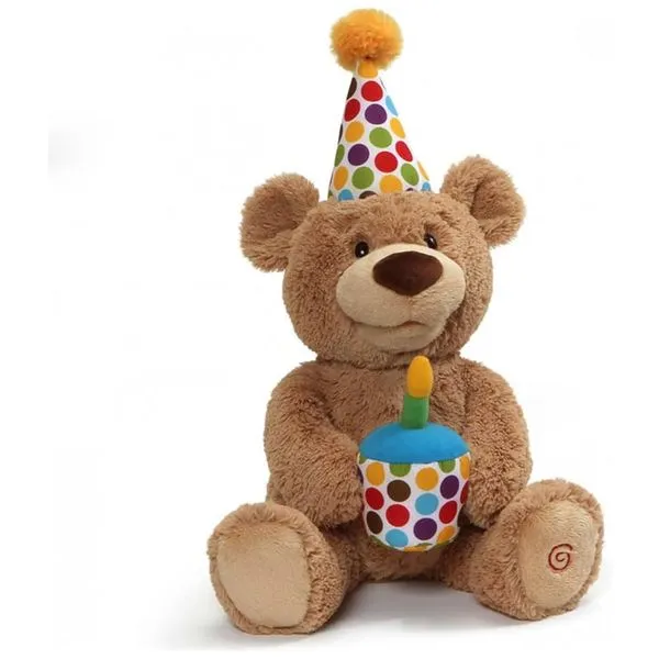 Pelúcia Urso Aniversariante para Crianças Maiores de 1 Ano, GUND 4059959 6049942, Marrom 110v