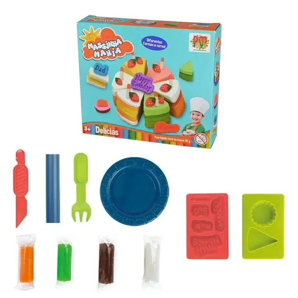 Bolo Massinha Mania Delicias - DM TOYS DMT6625