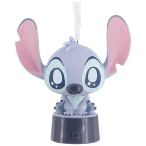 Enfeite Natalino Hallmark Disney Stitch Natalino Azul Fosco, PVC Inquebrável, 9 x 9 x 5,7cm