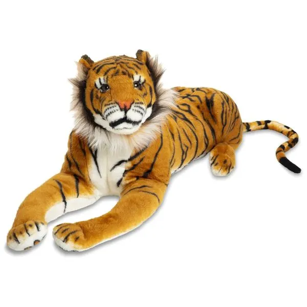 Pelúcia Tigre 1,52 Metro de Comprimento com Design Realista para Crianças Acima de 3 Anos, Melissa & Doug