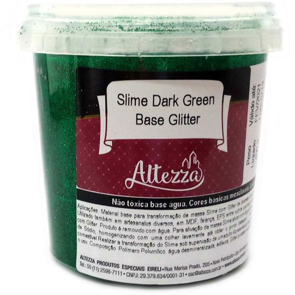 Base para Slime - 400 Gramas - Slime Dark Green - Base Glitter - Reval