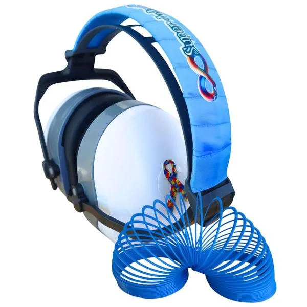 Abafador de Ruidos Super Autistas Azul 26 DB arco Azul + Mola Cognitiva Divertida