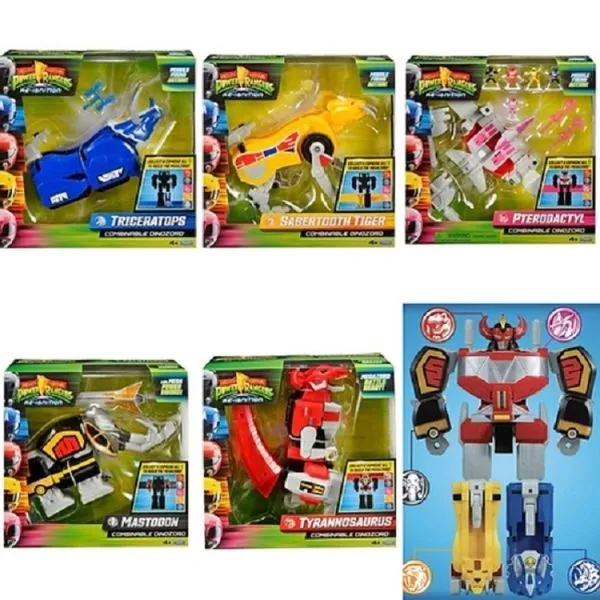 Power Rangers Dino RE-Ignition Megazord Desmontavel - Kit Com 5 DinoZords – 2 Combinações – 5 Miniaturas Power Rangers-