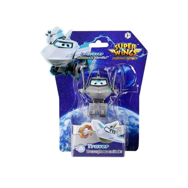 Boneco Super Wings Mini Avião Traver 5cm Transform a Bots - Sunny 5202