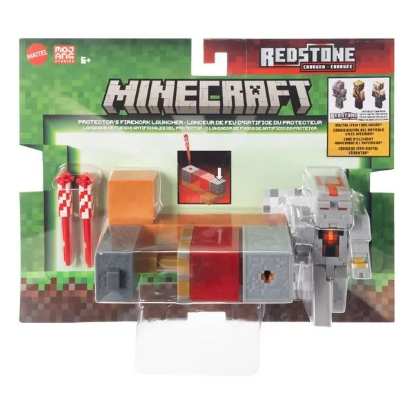 MINECRAFT REDSTONE CHARGED - LANÇADOR DE FOGOS DE ARTIFÍCIO - MATTEL