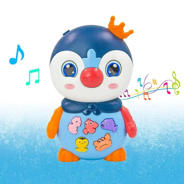 Teclado Piano Musical Bebe Brinquedo Infantil Divertido Som Pinguim - Brinquedo Divertido e Educativo Cor:Azul