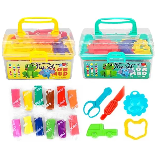 2 Kits Massinha de Modelar 2 Maletas 24 Massas 12 Acessórios