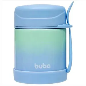 Pote Térmico Buba Aço Inoxidável Com Colher Degradê Azul Único