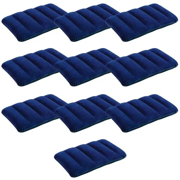 Kit 10 Travesseiros Inflável Intex Camping Viagem Cama Colchão Praia