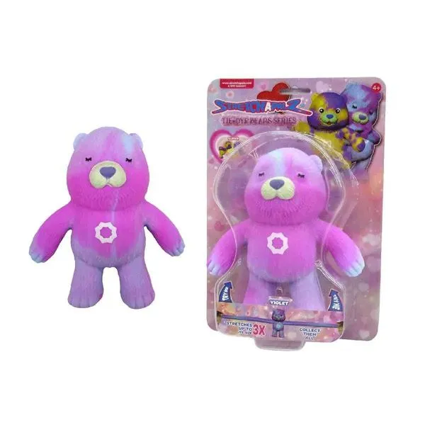 Boneco Stretchapalz Ursinho Elástico Tie Dye Violet Estica Até 3x Anti Stress