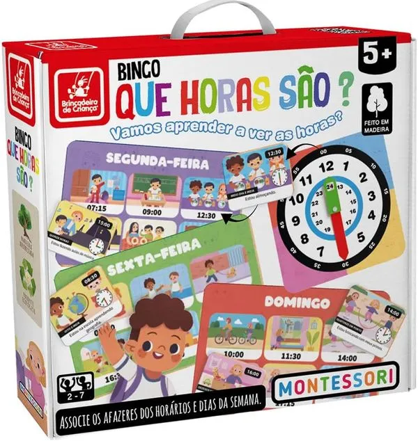 BINGO QUE HORAS SAO - MONTESSORI - BRINCADEIRA DE CRIANÇA