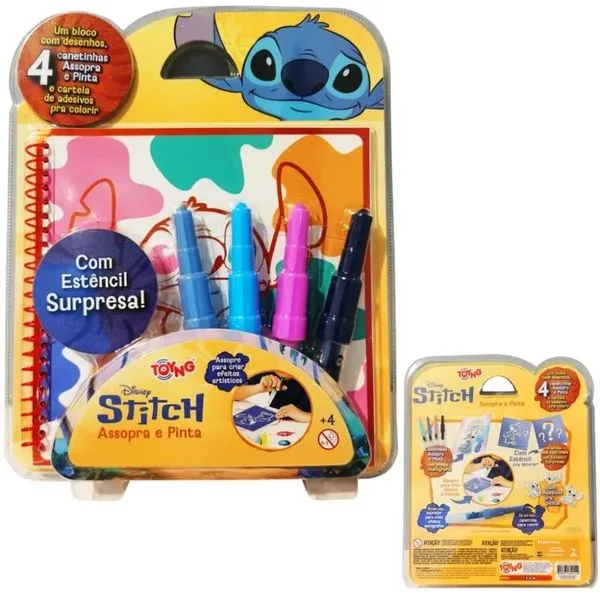 Assopra E Pinta Para Colorir Disney Stitch - Toyng 059300