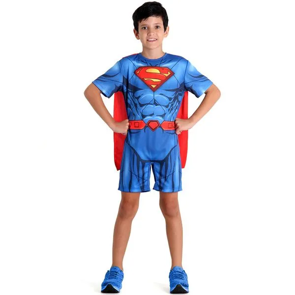 Fantasia Infantil - DC Comics - Super Homem - Macacão com Capa - Sulamericana - M Fantasia Infantil - DC Comics - Super Homem - Macacão com Capa - Sulamericana - G