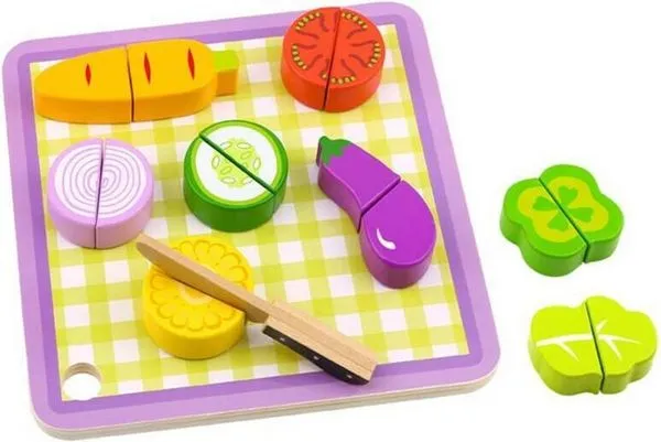 Brincando de Cortar Vegetais Brinquedo Educativo Tooky Toy