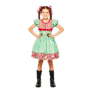 Vestido Infantil Festa Junina Quadrilha Menina Caipirinha Marinete GG