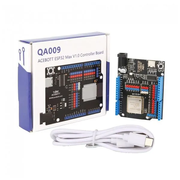Placa de desenvolvimento ACEBOTT ESP32 Max V1.0 QA009 Wi-Fi Bluetooth USB-C compatível Arduino IDE MicroPython para projetos IoT e robótica STEM