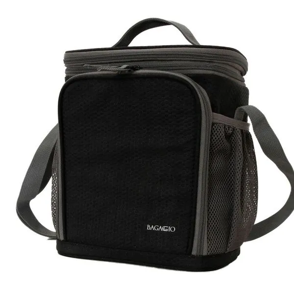 Lancheira Térmica com 3 Potes Bagaggio Fitness Preta U / Preto