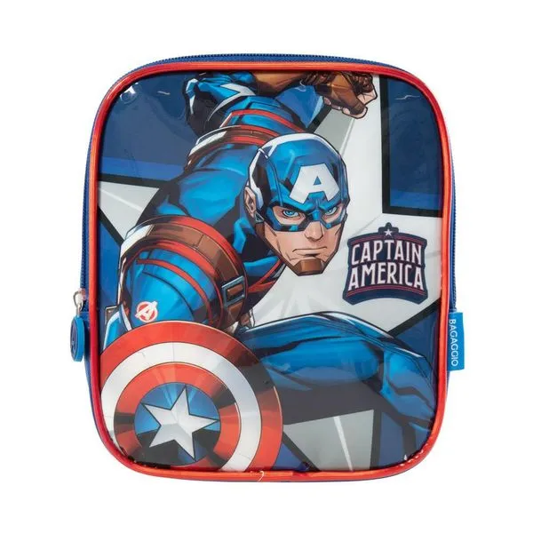 Lancheira Escolar Masculina Marvel Capitão América Azul U / Azul