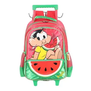 Mochila de Rodinha Com Alça Luxcel Turma da Mônica Vermelho Único