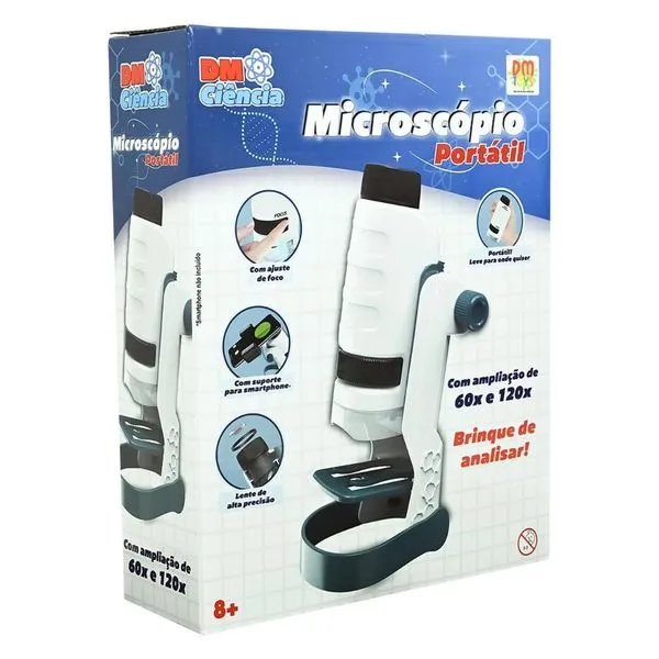 Brinquedo Microscópio Portátil DM Ciência Dm Toys - DMT7138