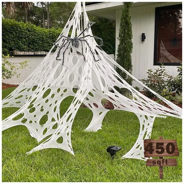 Teia de Aranha Gigante Cobre até 40 m2 para Decoração de Halloween