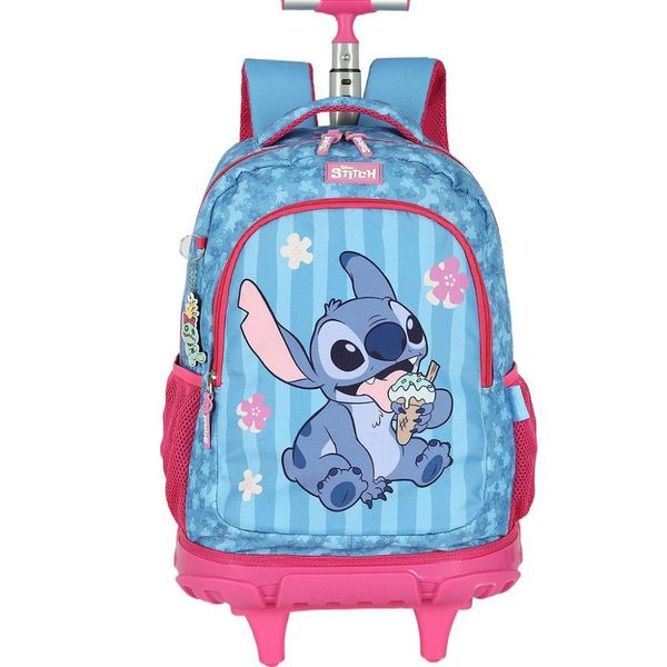 Mochila de Rodinhas Com Alça Luxcel Stitch Sorvete Pink Único
