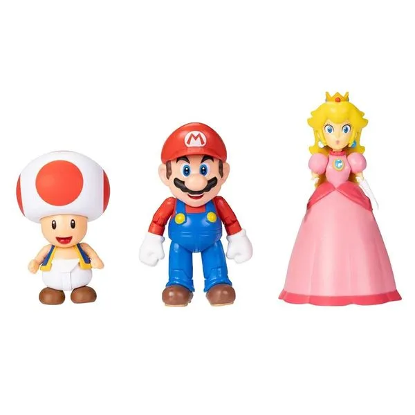 Conjunto De Mini Figuras - Super Mario - 3 Figuras Articuladas - Sunny